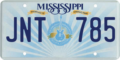 MS license plate JNT785