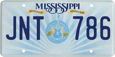MS license plate JNT786