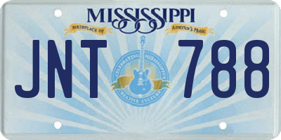 MS license plate JNT788