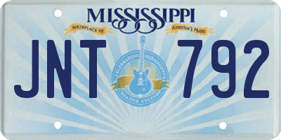 MS license plate JNT792