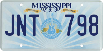 MS license plate JNT798