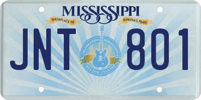 MS license plate JNT801