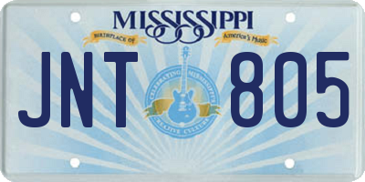 MS license plate JNT805