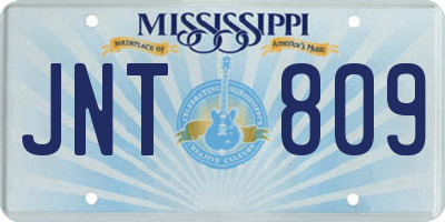 MS license plate JNT809