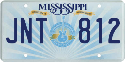 MS license plate JNT812