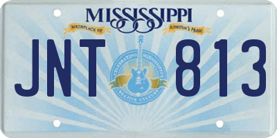 MS license plate JNT813