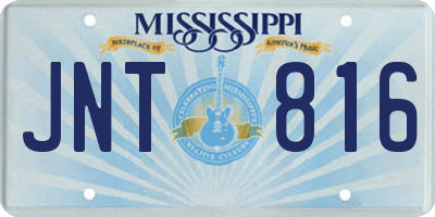 MS license plate JNT816
