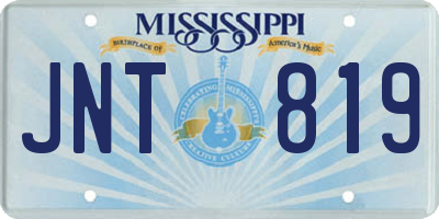 MS license plate JNT819