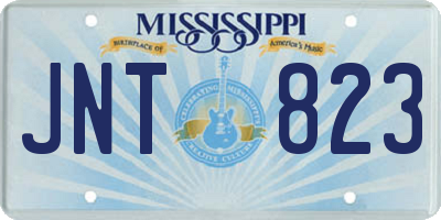 MS license plate JNT823