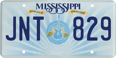 MS license plate JNT829
