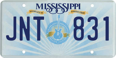 MS license plate JNT831