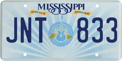 MS license plate JNT833
