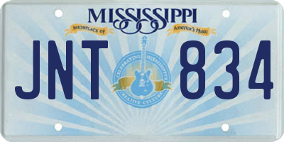MS license plate JNT834
