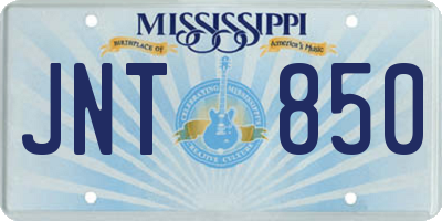 MS license plate JNT850