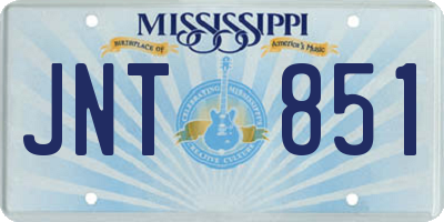 MS license plate JNT851
