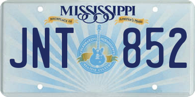 MS license plate JNT852