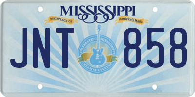 MS license plate JNT858