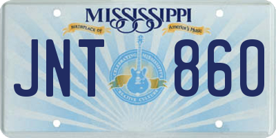 MS license plate JNT860