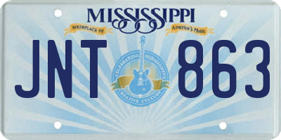 MS license plate JNT863
