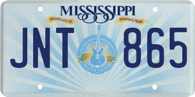 MS license plate JNT865