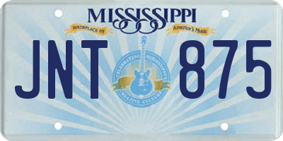 MS license plate JNT875