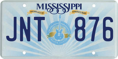 MS license plate JNT876