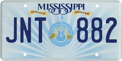 MS license plate JNT882