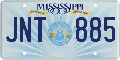 MS license plate JNT885