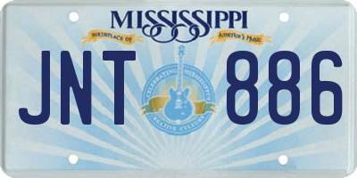 MS license plate JNT886
