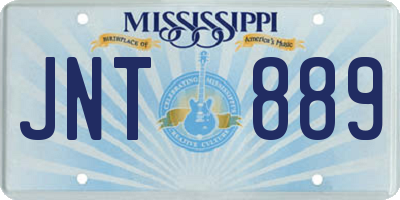 MS license plate JNT889