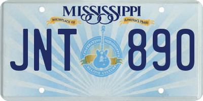 MS license plate JNT890