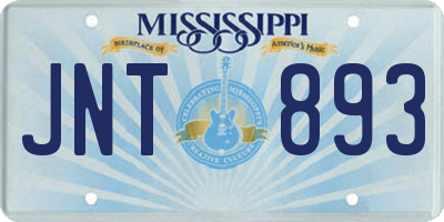 MS license plate JNT893