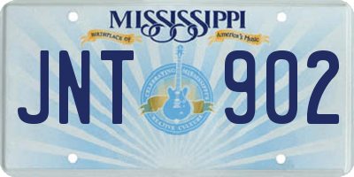 MS license plate JNT902