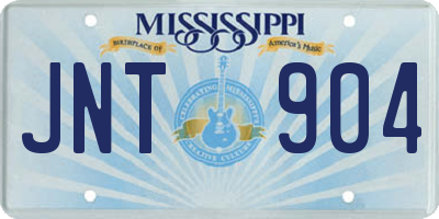 MS license plate JNT904