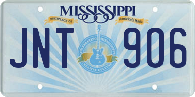 MS license plate JNT906