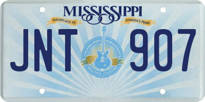 MS license plate JNT907