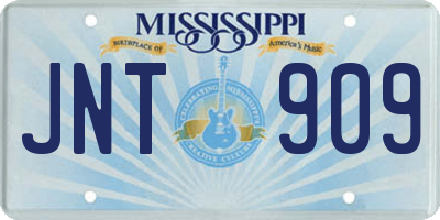 MS license plate JNT909