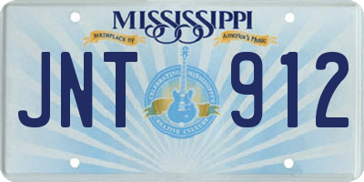 MS license plate JNT912
