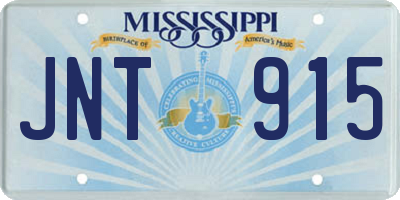MS license plate JNT915