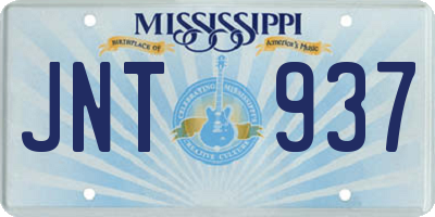 MS license plate JNT937