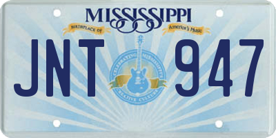 MS license plate JNT947