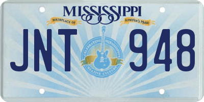 MS license plate JNT948