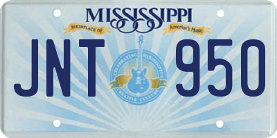 MS license plate JNT950