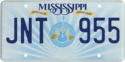 MS license plate JNT955
