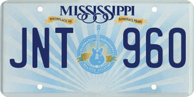 MS license plate JNT960
