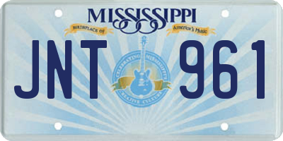 MS license plate JNT961
