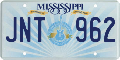 MS license plate JNT962