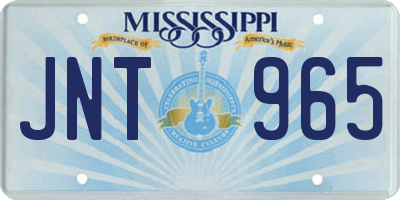 MS license plate JNT965