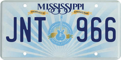 MS license plate JNT966
