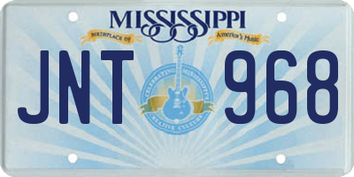 MS license plate JNT968